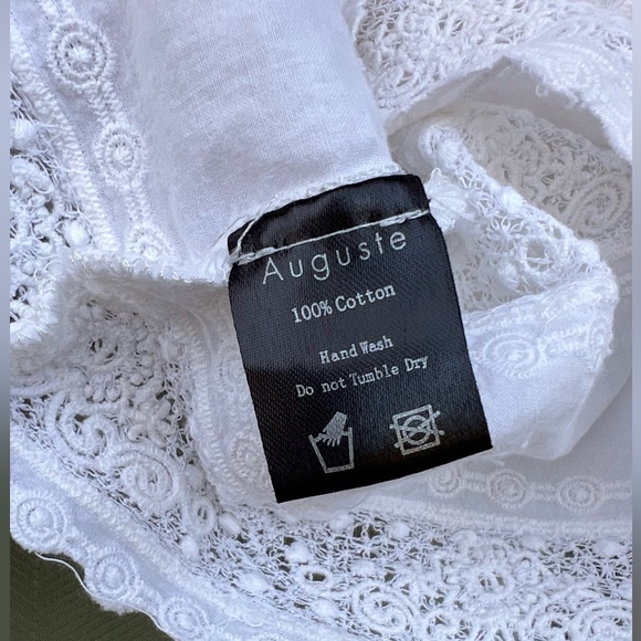 Auguste white cotton blouse size 2 - Picture 8 of 11